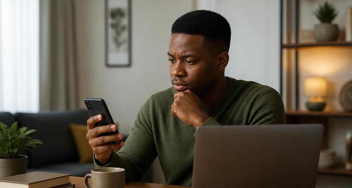 A person reviewing a service provider profile online to avoid scams in Nigeria